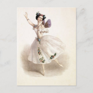Vintage Ballerina with fairy wings Postcard