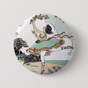 Vintage Ballet Dancer Button