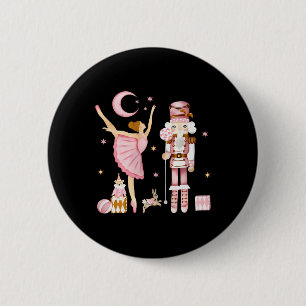 Vintage Ballet Nutcracker Christmas Pink Xmas Wome 6 Cm Round Badge