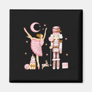 Vintage Ballet Nutcracker Christmas Pink Xmas Wome Magnet