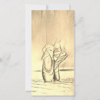 Vintage Ballet Shoes Thank you Teacher Card