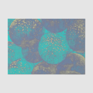 Vintage Balloons Antique Blue Gold Turquoise Teal Tissue Paper