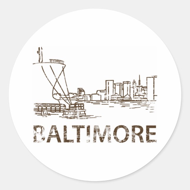 Vintage Baltimore Classic Round Sticker (Front)