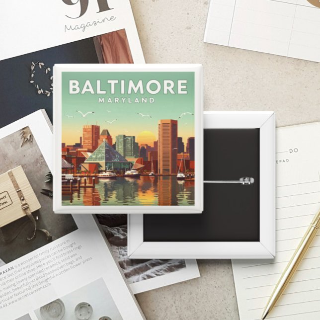 Vintage Baltimore Maryland 15 Cm Square Badge (Creator Uploaded)