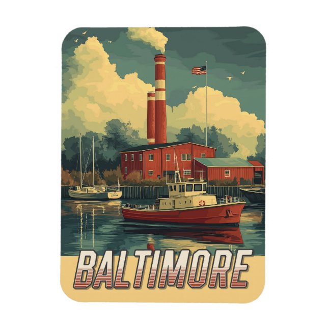 Vintage Baltimore Maryland Magnet (Vertical)