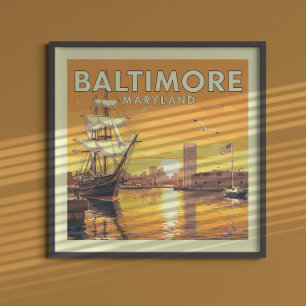 Vintage Baltimore Maryland Poster
