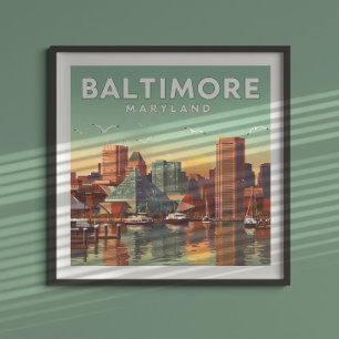 Vintage Baltimore Maryland Poster