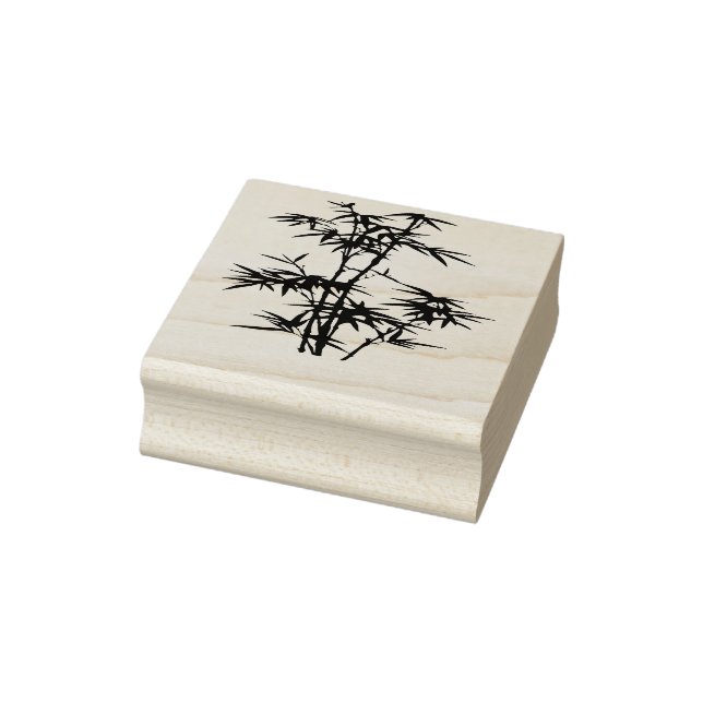 Vintage Bamboo Forest Illustration Rubber Stamp (Stamp)