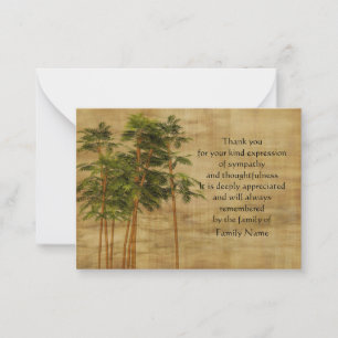 Vintage Bamboo Leaves Thank You Card