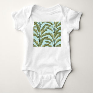 Vintage Banana Leaves: Tropical Seamless. Baby Bodysuit
