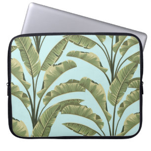 Vintage Banana Leaves: Tropical Seamless. Laptop Sleeve