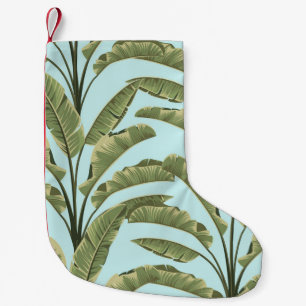 Vintage Banana Leaves: Tropical Seamless. Small Christmas Stocking