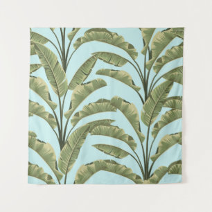 Vintage Banana Leaves: Tropical Seamless. Tapestry