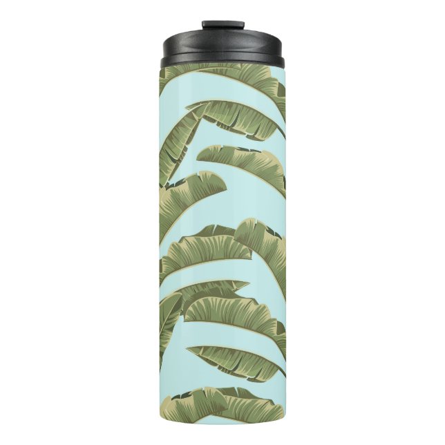Vintage Banana Leaves: Tropical Seamless. Thermal Tumbler (Front)