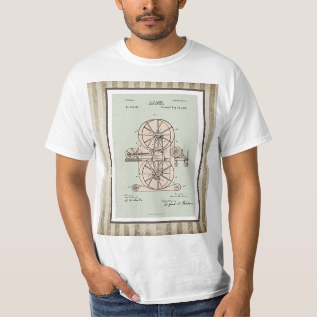 Vintage Band Saw Mill Patent T-Shirt (Front)