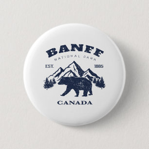 Vintage Banff National Park Canada Souvenir Hiking 6 Cm Round Badge