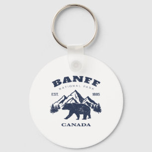Vintage Banff National Park Canada Souvenir Hiking Key Ring