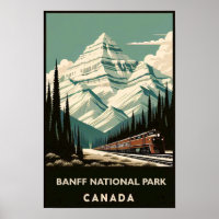 Vintage Banff National Park Canada Travel Poster