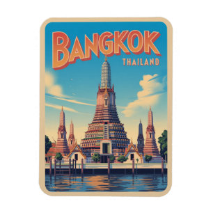 vintage Bangkok city Wat Aru Thailand travel gifts Magnet