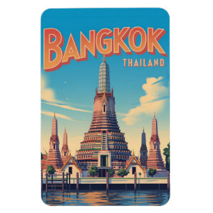 vintage Bangkok city Wat Aru Thailand travel gifts Magnet