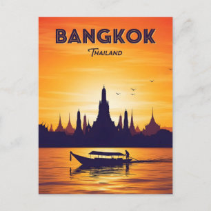 Vintage Bangkok Thailand travel Postcard
