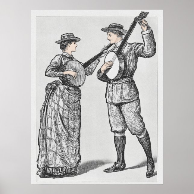 Vintage Banjo Players print (Front)