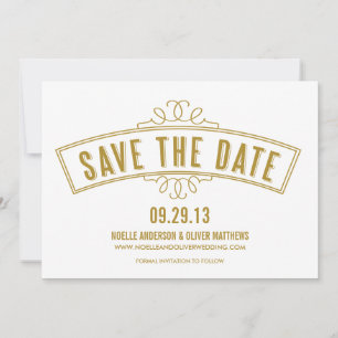 VINTAGE BANNER SAVE THE DATE ANNOUNCEMENT