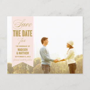 VINTAGE BANNER SAVE THE DATE ANNOUNCEMENT POSTCARD