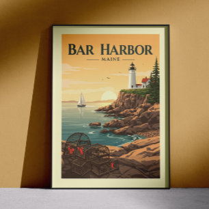 Vintage Bar Harbor Maine Poster