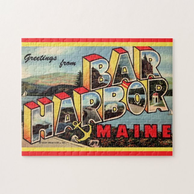 Vintage Bar Harbour Jigsaw Puzzle (Horizontal)