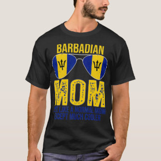 Vintage Barbadian Mum Barbados Flag Sunglasses Mot T-Shirt