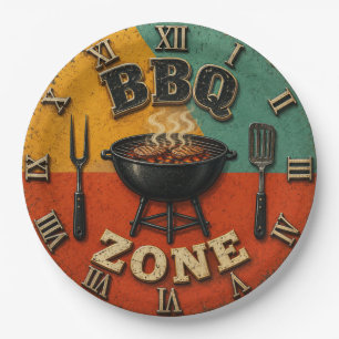 Vintage Barbecue Charcoal rill Master Gift Paper Plate