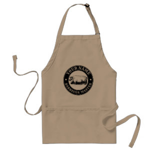 Vintage Barbecue Master With Pig Or Hog Template A Standard Apron
