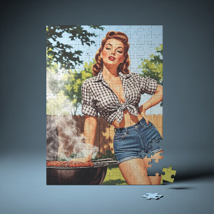 Vintage Barbecue Pin-up Jigsaw Puzzle