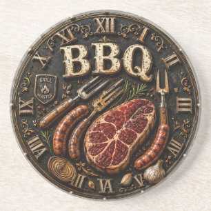 Vintage Barbecue Pitmaster Gift Sausage Kitchen  Coaster