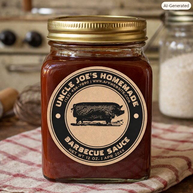 Vintage Barbecue Sauce Kraft Label Template (Creator Uploaded)