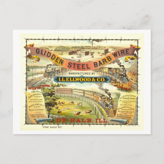 Vintage Barbed Wire Product Advertisement Postcard (Front)