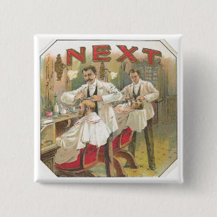 Vintage Barber 15 Cm Square Badge