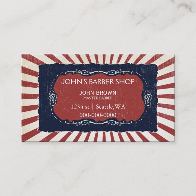 vintage barber businesscards with appointment card (Front)