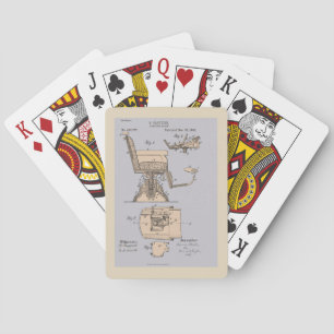 Vintage Barber Chair Illustration Playing Cards