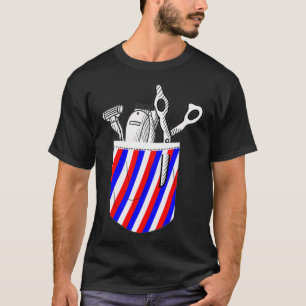 Vintage Barber Gift Hairstylist Fake Pocket Barber T-Shirt