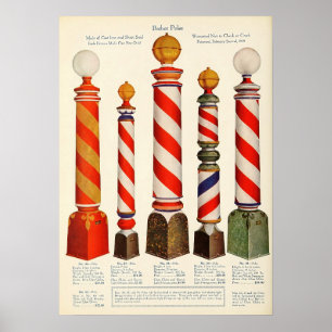 Vintage Barber Pole Catalogue Poster