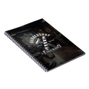 Vintage Barber Pole & Razor Barbershop for Men Notebook