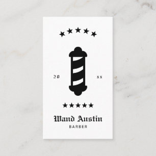 Vintage Barber Pole Vertical Barbershop Business Card