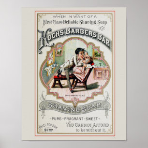 Vintage Barber Shop Advertisement Poster