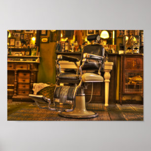 Vintage Barber Shop Chair Retro Hair Salon Custom Poster