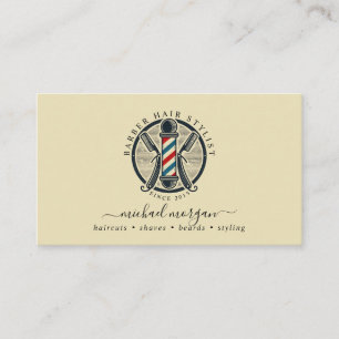 Vintage Barber Shop Hair Stylist Barber Business Card