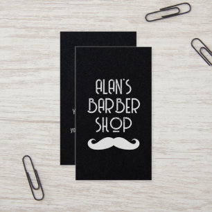 Vintage barber shop hair stylist black vertical business card