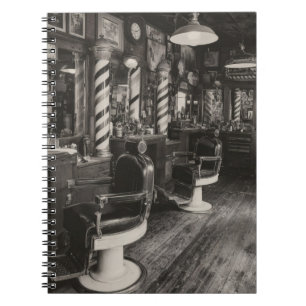Vintage Barber Shop Interior Notebook