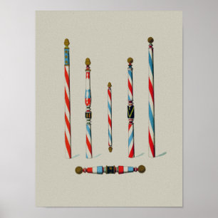 Vintage Barber Shop Poles Poster